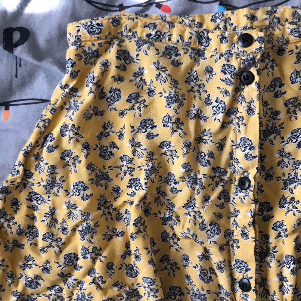 Floral Button-Front Skirt